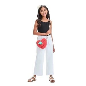 Cat & Jack Target Wide-Leg Crop Size 16 Stretch Jeans White